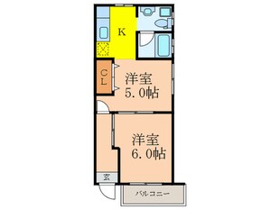 エルヴェ弥生の物件間取画像